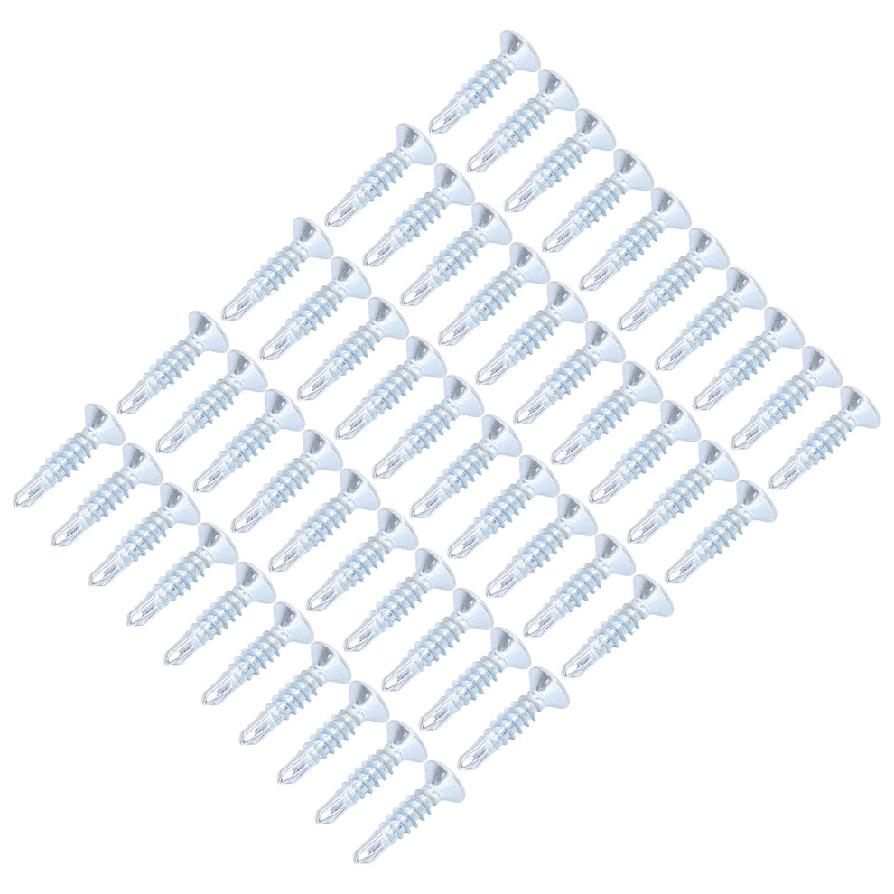 50Pcs Self Drilling Screw Cross Carbon Steel 4.2x19mm Fastener Set Kit for Repair Flat Head