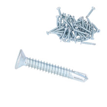 50Pcs Self Drilling Screw Cross Carbon Steel 4.8x32mm Fastener Set Kit for Repair Flat Head