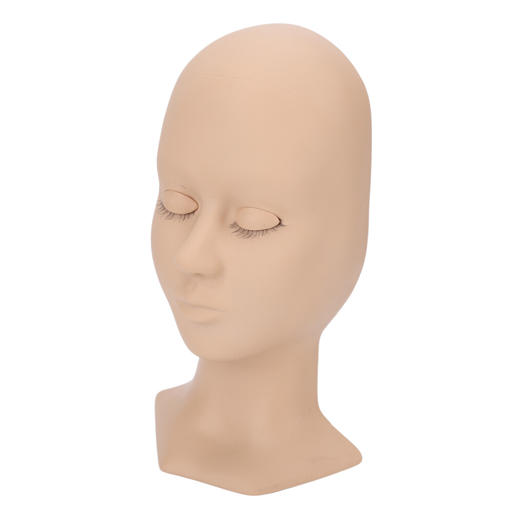 Eyelash Mannequin Head Replaceable Eyes Eyelash Extensions Makeup Massage Acupuncture Silicone Practice Head Model With Eyelashes Single Ey
