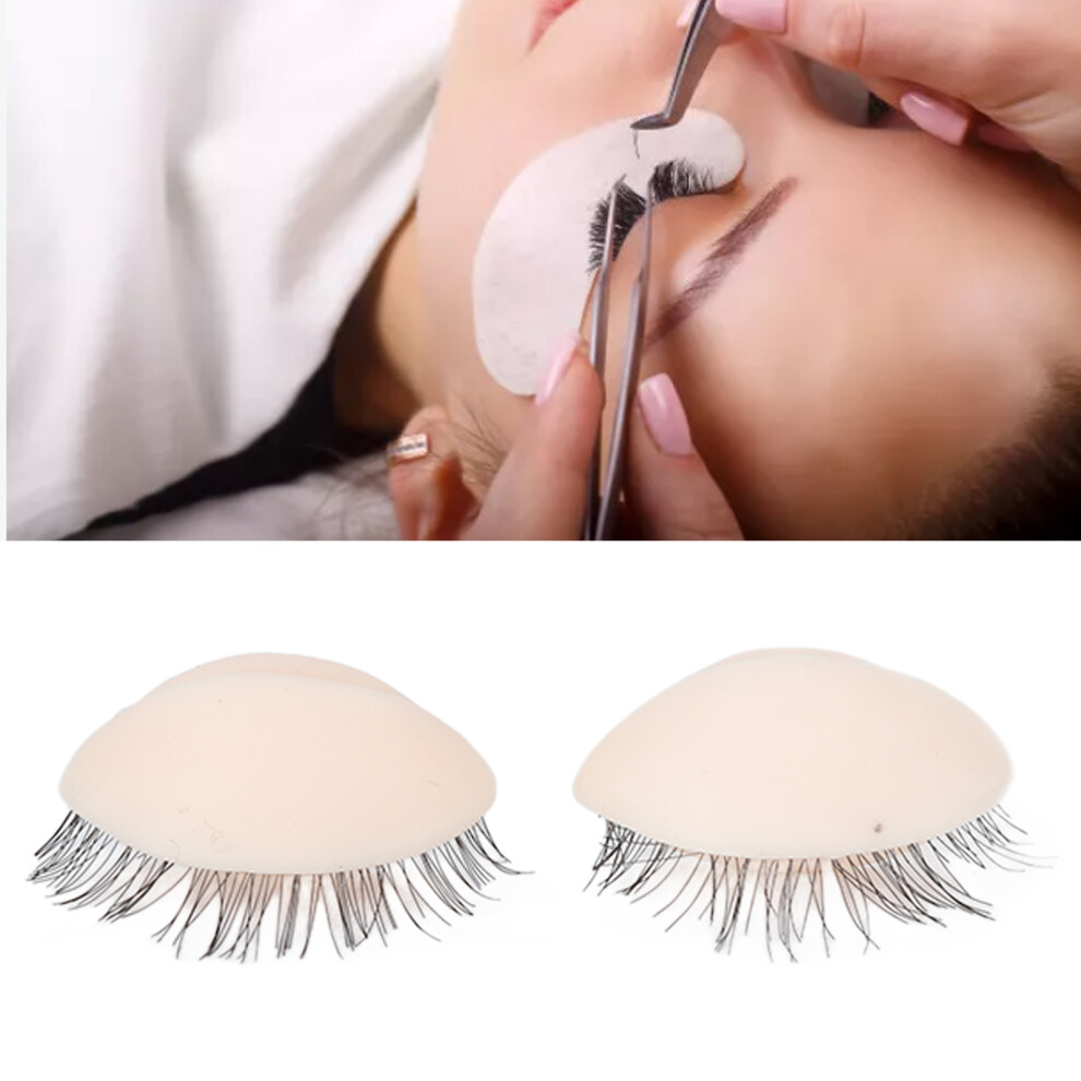 Pink 3 Pairs Mannequin Head Eyelids With Eyelashes For Eyelash Extension Grafting Training Practice