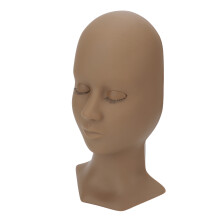 Cabeza de maniquí para pestañas de silicona rosa 28x14x10 cm