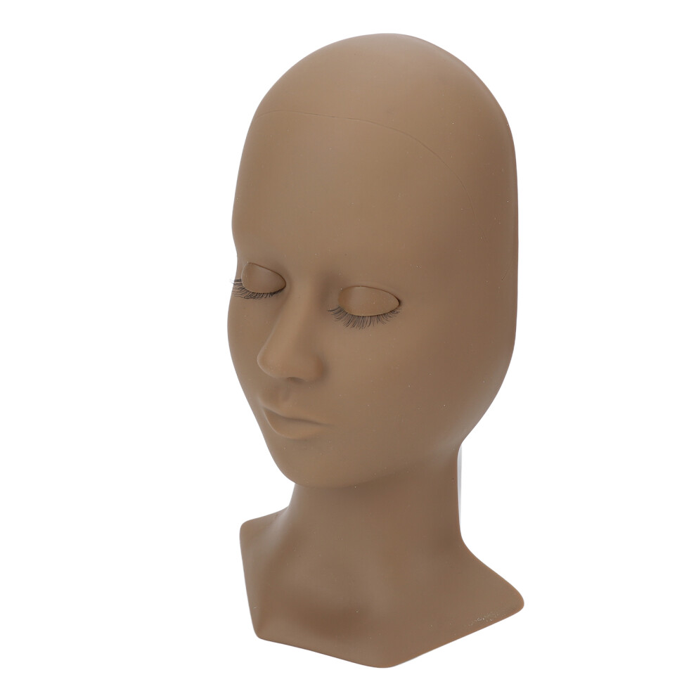 Eyelash Mannequin Head Replaceable Eyes Eyelash Extensions Makeup Massage Acupuncture Silicone Practice Head Model With Eyelashes Single Ey