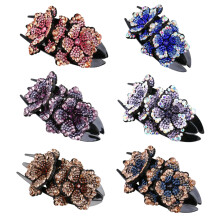 Pinza para el pelo con strass para mujer, 11x6 cm, cristales