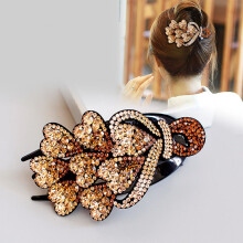 Pinza para el cabello elegante con cristales de strass para mujeres y niñas con cabello largo y grueso