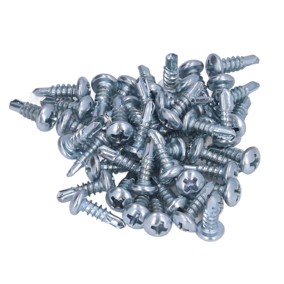 50Pcs Round Head Drill Screw Set Carbon Steel Galvanized Self Drilling Screws 4.2X13mm Cross 7901321511455