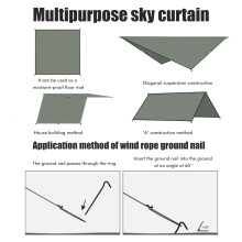 Tent Tarp Hammock Rain Fly Silver Coated Sun Protection Waterproof Camping Tarp Multifunctional  Picnic Mat for Outdoor Camping Beach
