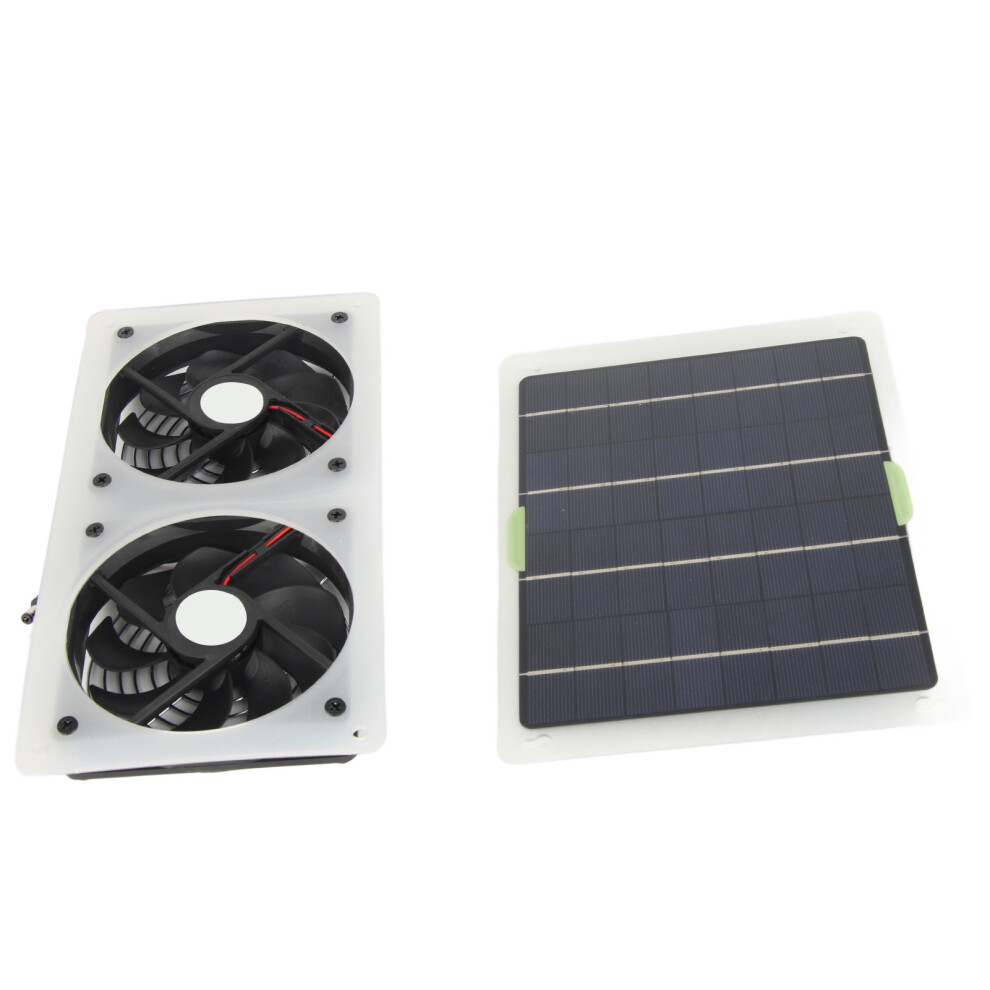 Solar Panel Fan Kit 100W 12V Waterproof Portable Dual Exhaust Fan Solar Panel Set For Home Greenhouse 8071321512413