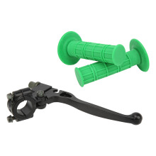 Leva del freno e della frizione per manubrio da 22 mm con impugnatura verde, durevole e resistente all'usura.