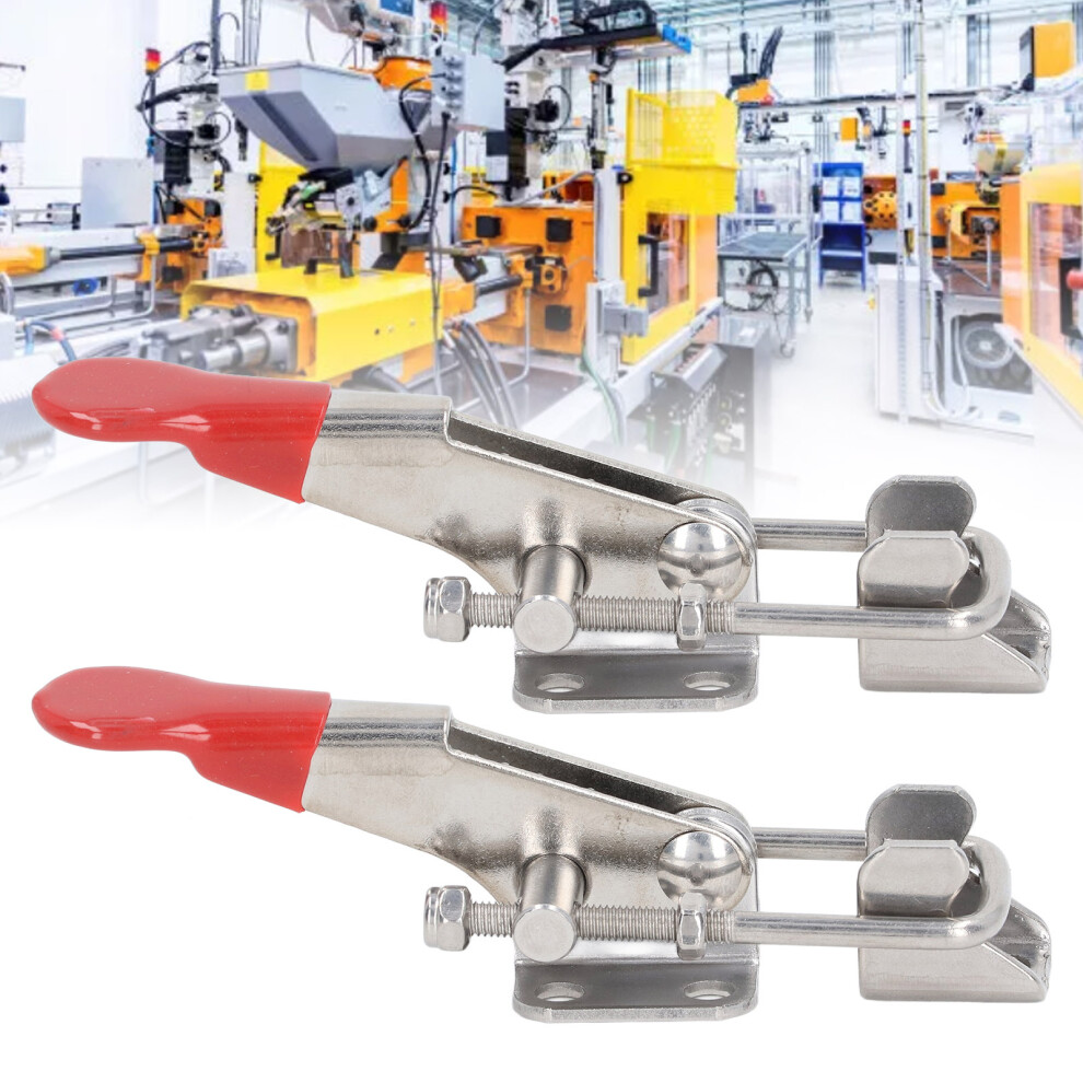 2Pcs Toggle Clamp Pull Latches Adjustable Stainless Steel 400Lbs Capacity Set Kit 8051321513894