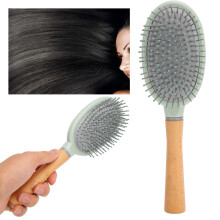 Cepillo pala para el cabello, mango de madera 24x8 cm