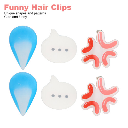 6 Stück Haarclips-Set ABS - lustige geformte Haarspangen 2