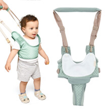 Baby Walking Harnesses Lightweight Adjustable Detachable Crotch Pad Handheld Toddler Walk Assistant Belt for 8‑24M Mint Blue