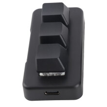 Teclado numérico mecánico mini de 3 teclas con retroiluminación RGB USB negro