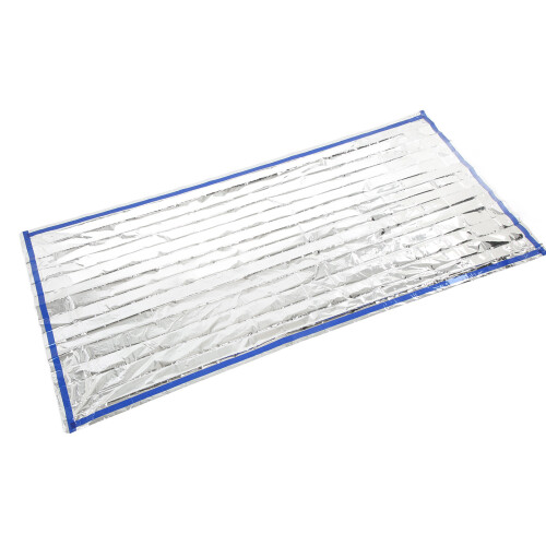 Manta de supervivencia PE aluminizada plateada 200x100cm