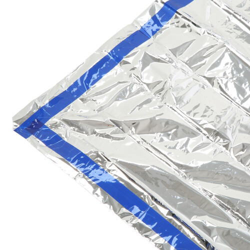 Manta de supervivencia PE aluminizada plateada 200x100cm 2