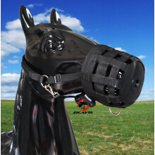 Horse Grazing Muzzle Comfort Lined Heavy Duty Waffle Nylon Equestrian Equipment with Hook and Loop Fastener Halter