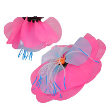 Plantas de loto de silicona que brillan para acuario - rosa