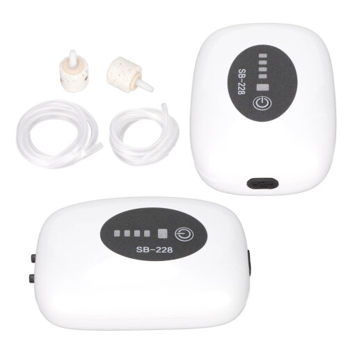 SB-228 8.5x12cm USB Aquarium-Luftpumpe 2x3L