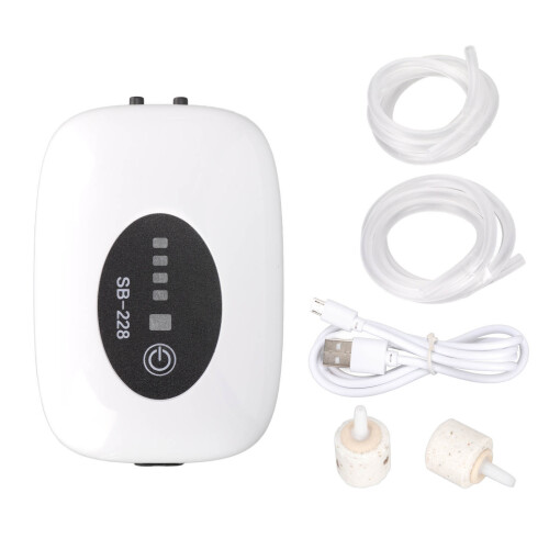 SB-228 8.5x12cm USB Aquarium-Luftpumpe 2x3L 1