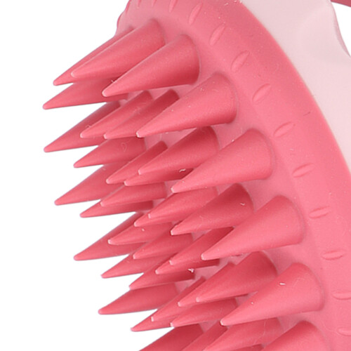 Spazzola massaggiante per capelli rosa in ABS e silicone impermeabile 2