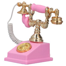 Telefono in miniatura rosa in scala 1:12 per casa delle bambole - in lega