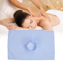 Lenzuolo per tavolo da massaggio Salon Spa in cotone lavabile 80x50cm azzurro chiaro con foro per il viso