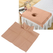 Lenzuolo per tavolo da massaggio in cotone puro beige chiaro, 50x80 cm, lavabile, copertura per lettino da bellezza