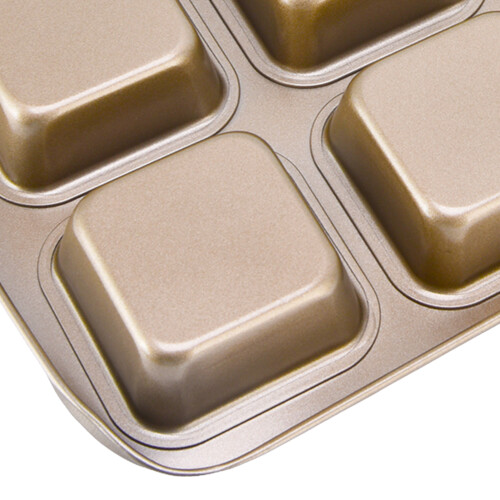 Molde mini para pan de 12 cavidades, dorado, 26,7 x 35,5 cm 2