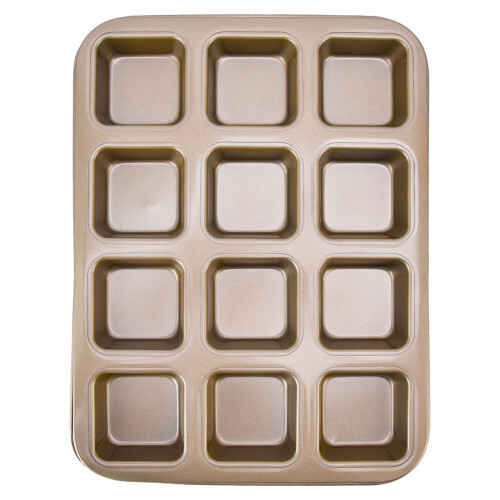 Molde mini para pan de 12 cavidades, dorado, 26,7 x 35,5 cm 1