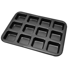 Molde para pan pequeño, 12 cavidades, negro, 26,7 35,5 cm