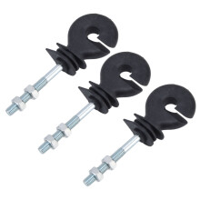 Aislante de cerca tipo tornillo M6, 50 uds, 9,5 cm plateado