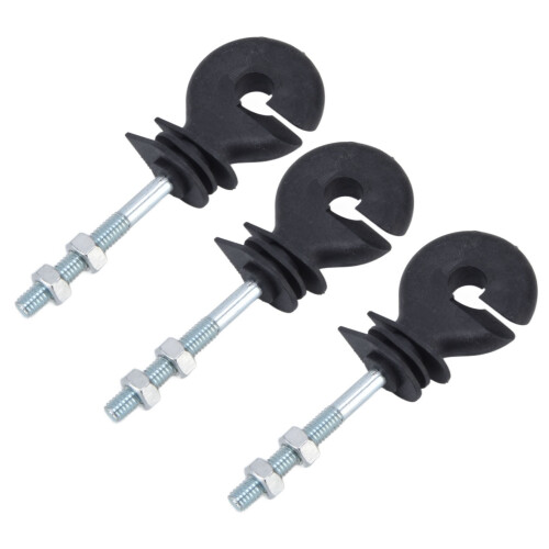 Aislante de cerca tipo tornillo M6, 50 uds, 9,5 cm plateado
