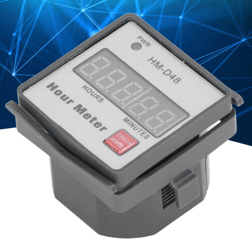 Misuratore di ore e timer ABS 0-999.99h 48x48mm Nero 70mAh