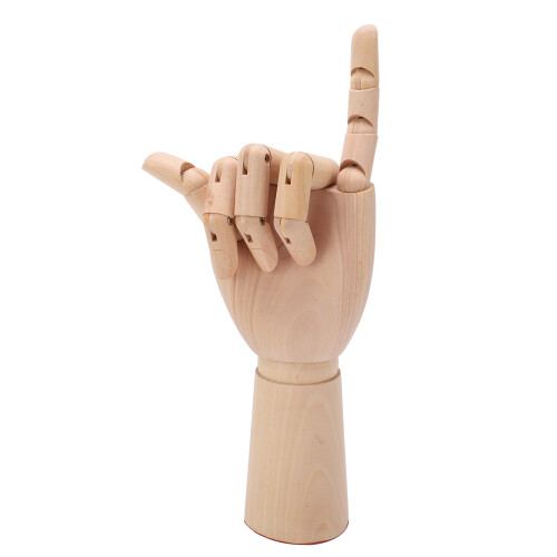 Modelo de mano de madera Schima superba, 30.0 cm, natural