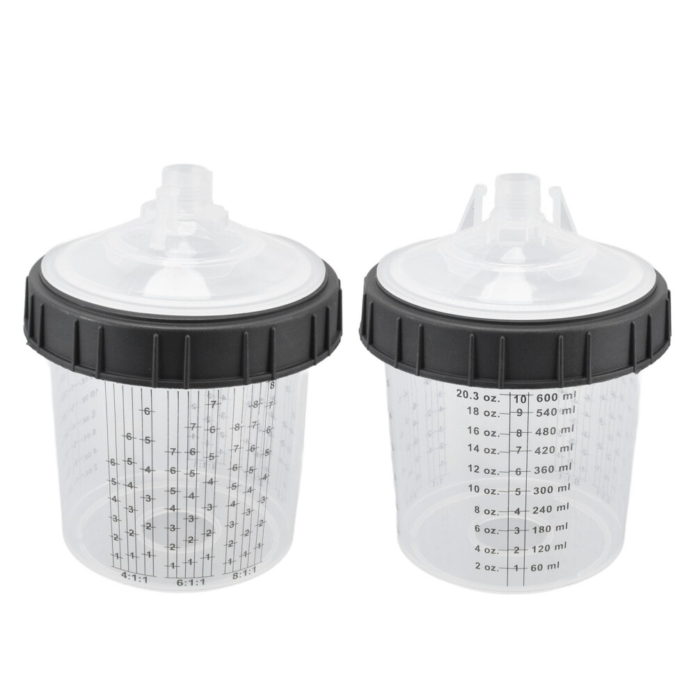 Disposable Paint Spray Cup Plastic Spray Paint Mixing Cup With Lids Painting Supplie 600Ml 6931321523418