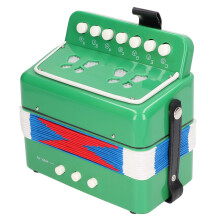 Kids 10 Keys Accordion Children Accordion Musical Instrument Educational Toy Birthday Gift for Solos Ensemble Green