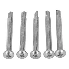 50Pcs Self Drilling Screw Carbon Steel Galvanized Cross Drill Screw 4.8x50mm for Repair Round Head