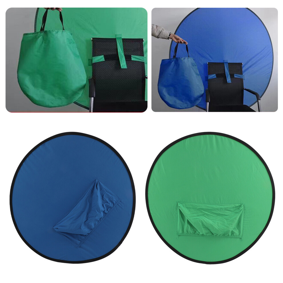 2 In 1 Background Screen Collapsible Portable Chromakey Background Backdrop For Photography Live Streaming Blue/Green 8481321524031