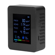 Medidor de CO2 6 en 1 1200 mAh 9x7x3.4 cm negro