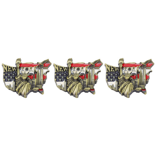 3er-Set 3D-Kühlschrankmagnet, 5,5x6 cm Eisen, NYC 1