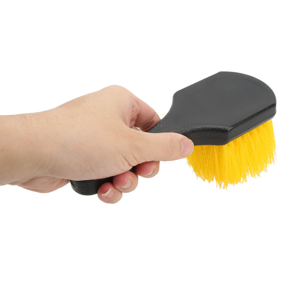 Car Wheel Tire Cleaning Brush Ergonomic Interior Exterior Universal For Truck Trailer Motorhome Rvs Yellow 9301321531336