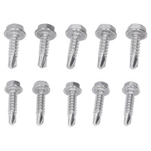 100 Pcs Self Drilling Screw 4.2x19mm 4.8x19mm 401 Stainless Steel Hex Self Tapping Screws