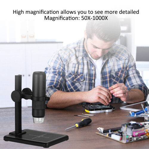 Microscopio WiFi 50X-1000X Nero 800mAh 1/6.5in 2