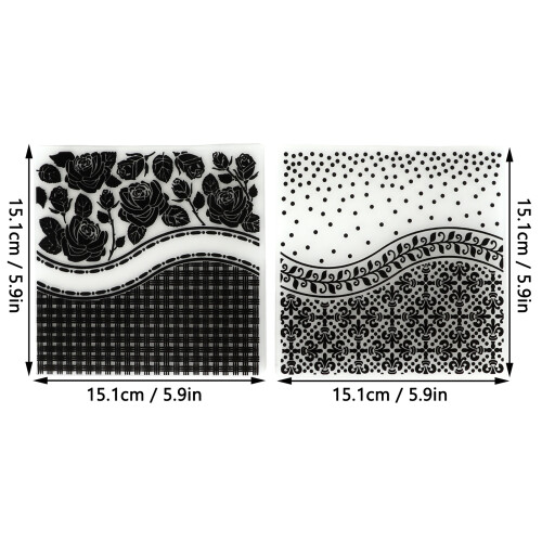 2Pcs Embossing Folders Unique Design Concave Convex Texture Embossing Template Folder for DIY Invitations Cards Making 2