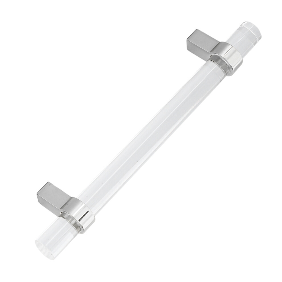 Crystal Acrylic Handle Modern Transparent Drawer Pull Handle For Closets Bookcases Shoe Cabinet Hole Spacing128 Silver 6951321535679