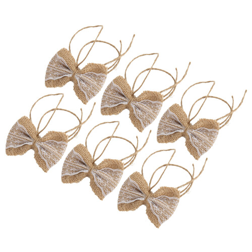 6 lazos de arpillera 5.5x8cm yute natural 1