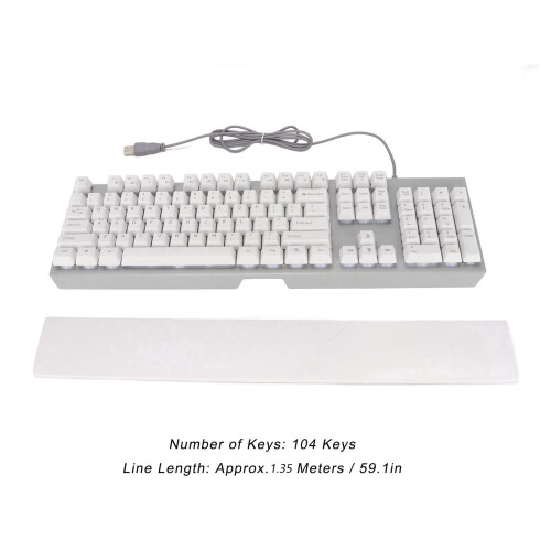 Teclado RGB con cable 104 teclas blanco 1,35 m USB 2