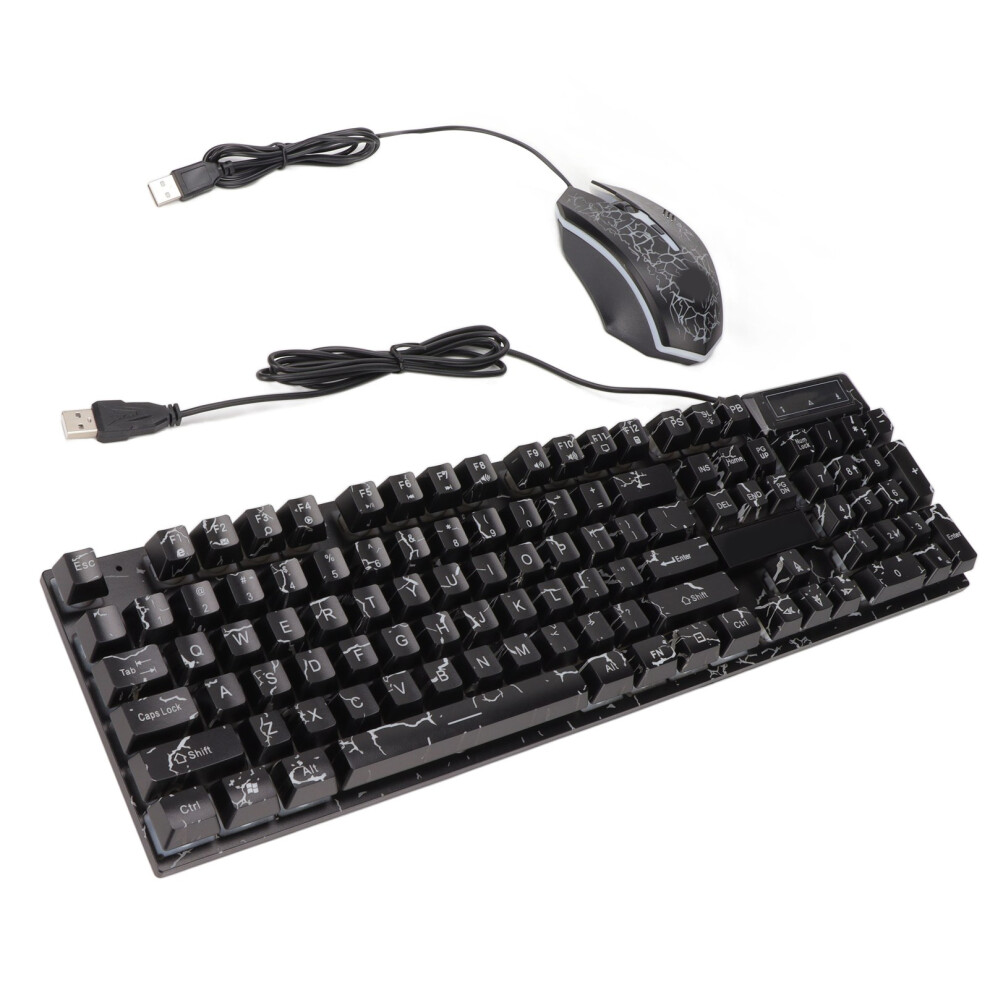 Usb Keyboard Mouse Combo Good Resilience Crack Colorful Backlight 104 Keys Clear Characters Gaming Keyboard Mouse Combo 6901321536817