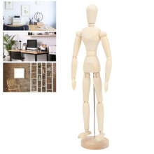 Maniquí de madera de loto natural de 16 pulgadas mini giratorio