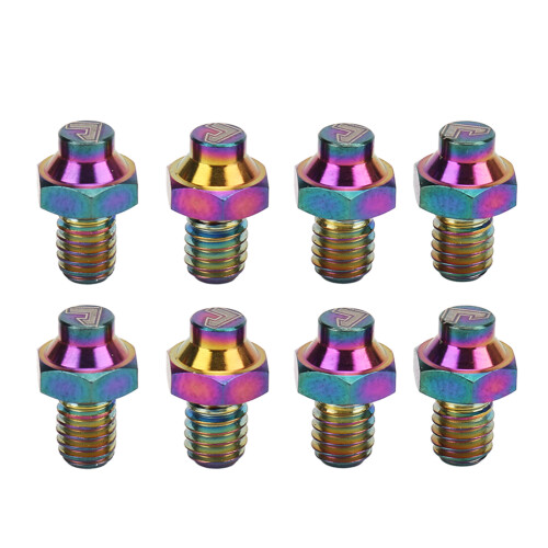 RT058 8 piezas M4x5mm tornillos de pedal titanio multicolor 1